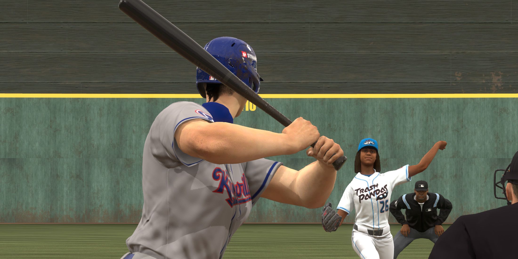 MLB The Show 25 screenshot of a batter in RTTS as a pitcher begins to throw the ball