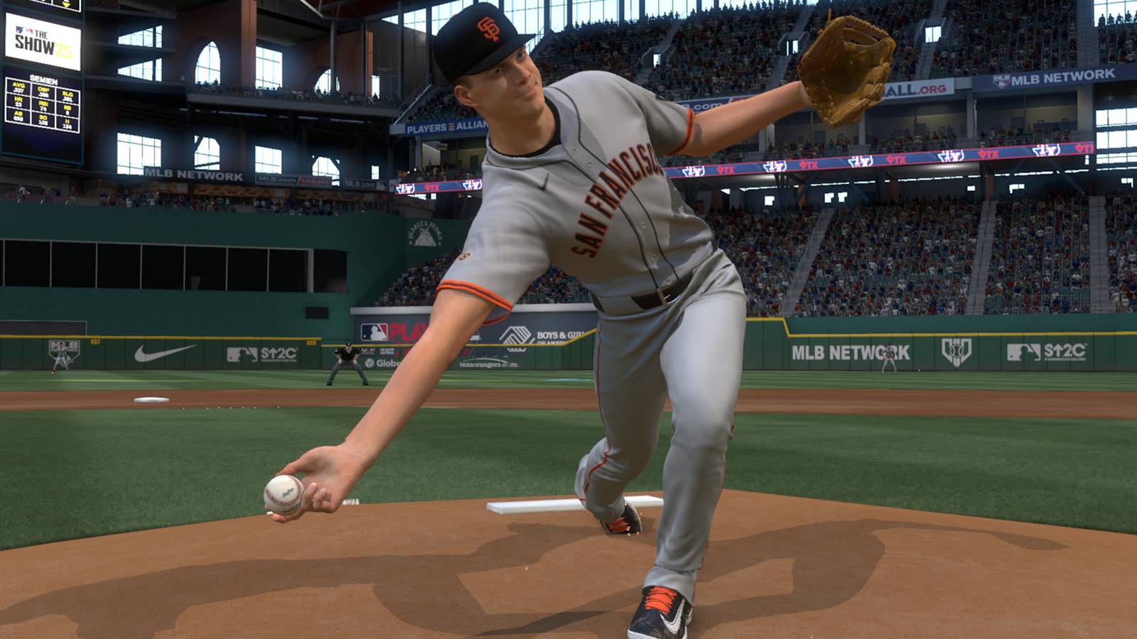 MLB The Show 25 submarine pitcher Tyler Rogers release screenshot