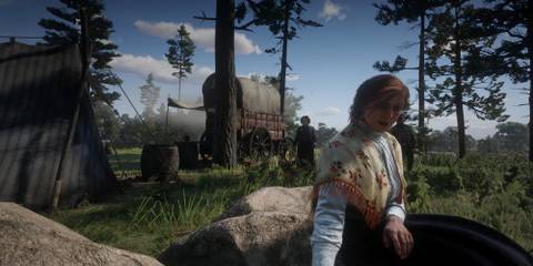 close shot of molly on a rock