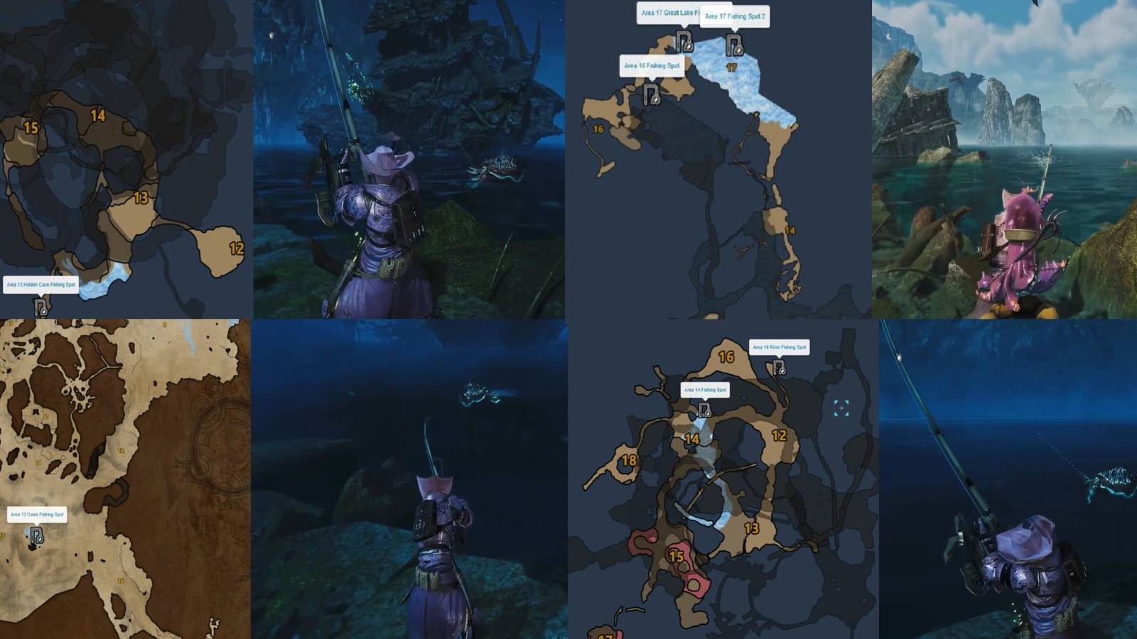 Monster Hunter Wilds best fishing spots mixed gameplay collage 1 (1)