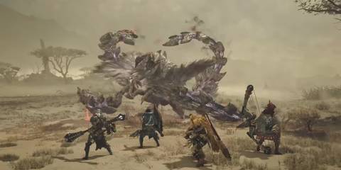 Monster Hunter Wilds Trailer Arkveld fighting party