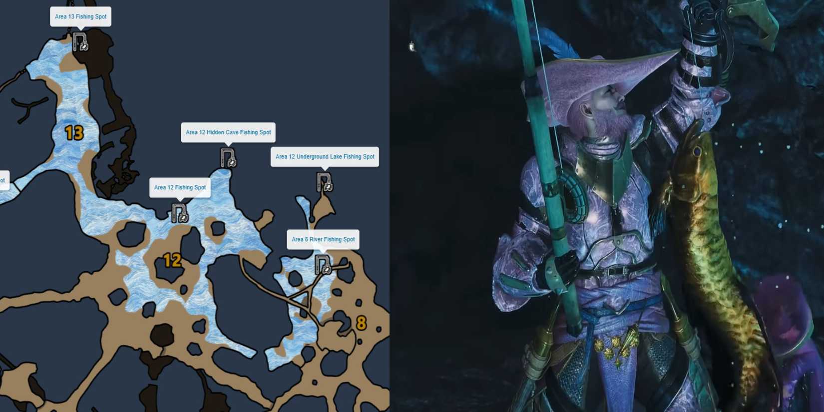 Monster Hunter Wilds river fishing goldenfish