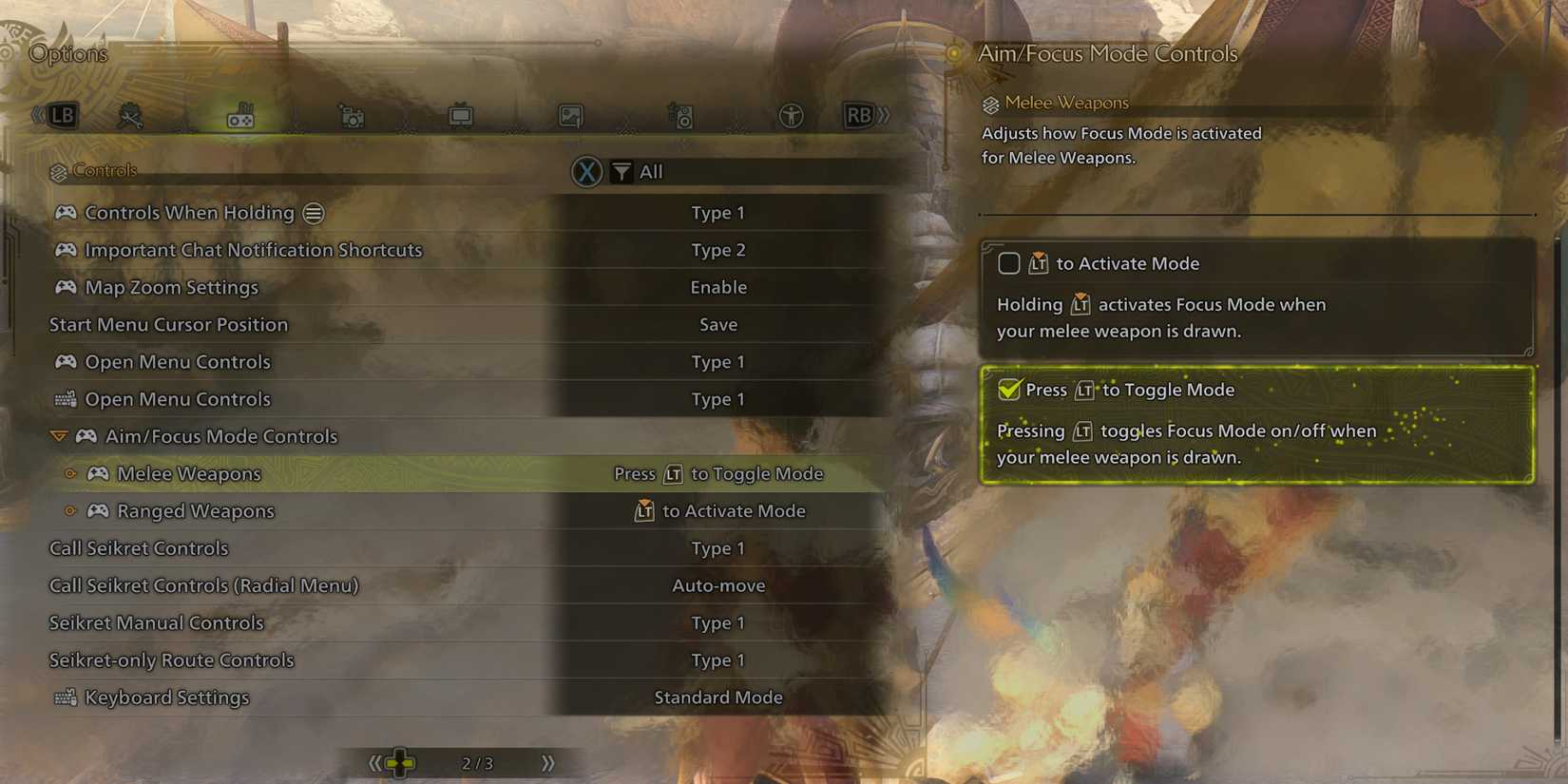 Monster Hunter Wilds Settings To Change First Settings Mh Wilds Aim Focus Toggle