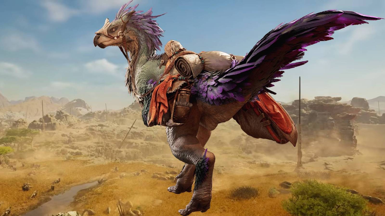 A Seikret over the closing shot from Monster Hunter Wilds' reveal trailer