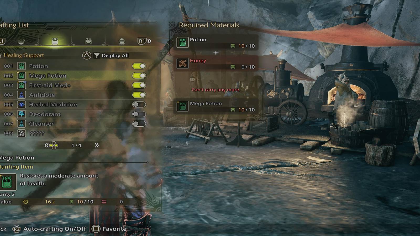 The Player In The Crafting List Menu 