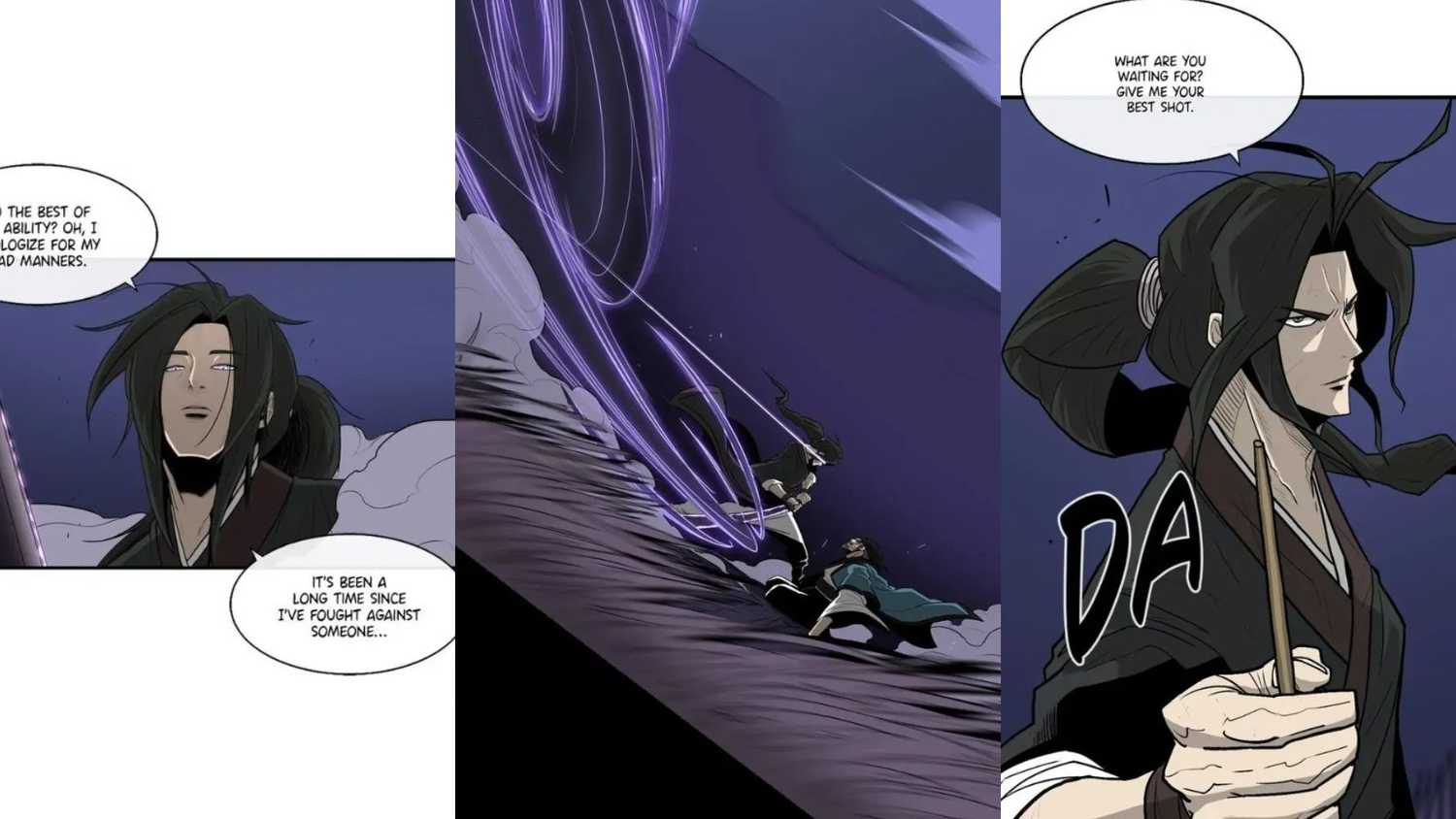 ムウォンが剣を構える場面