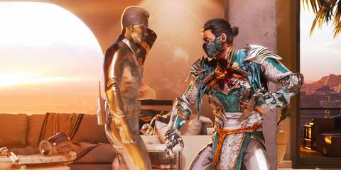 The T-1000 fighting Sub-Zero in Mortal Kombat 1