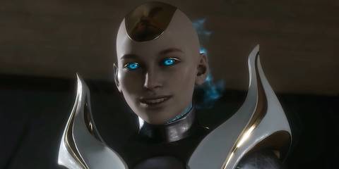 Kronika speaking to Jax Briggs in Mortal Kombat 11