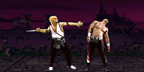 Baraka performing a fatality in Mortal Kombat 2
