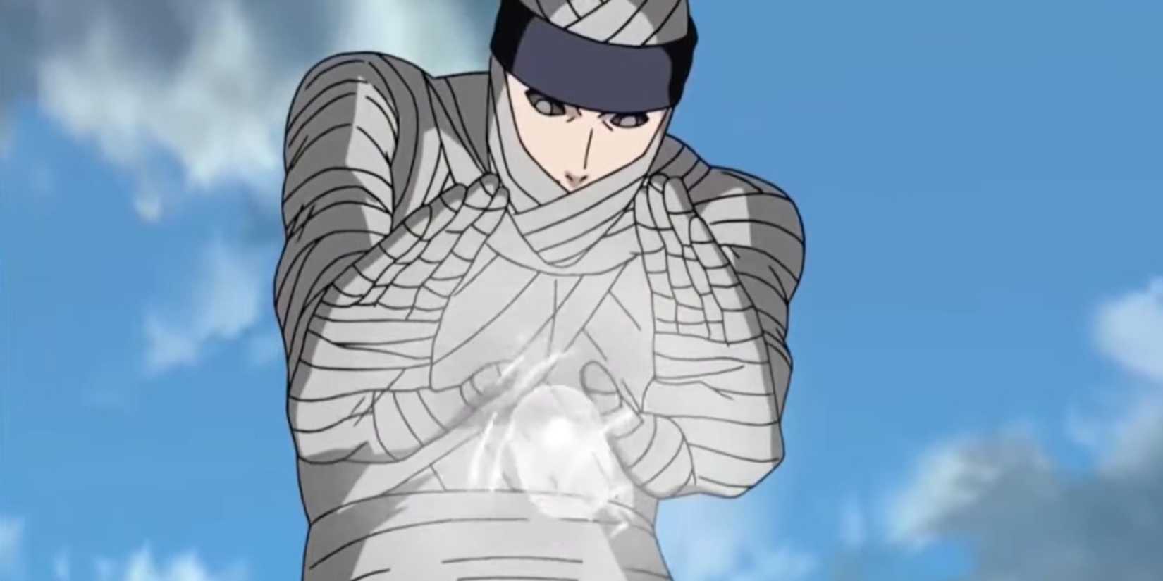 Mu, the 2nd Tsuchikage, uses Dust Release during the Fourth Great Ninja War in Naruto: Shippuden