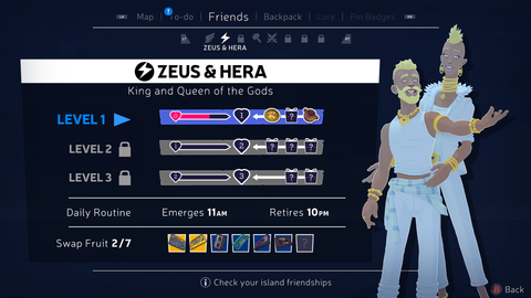 mythwrecked ambrosia island friendship level