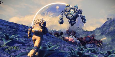 Running towards a creature in No man's sky