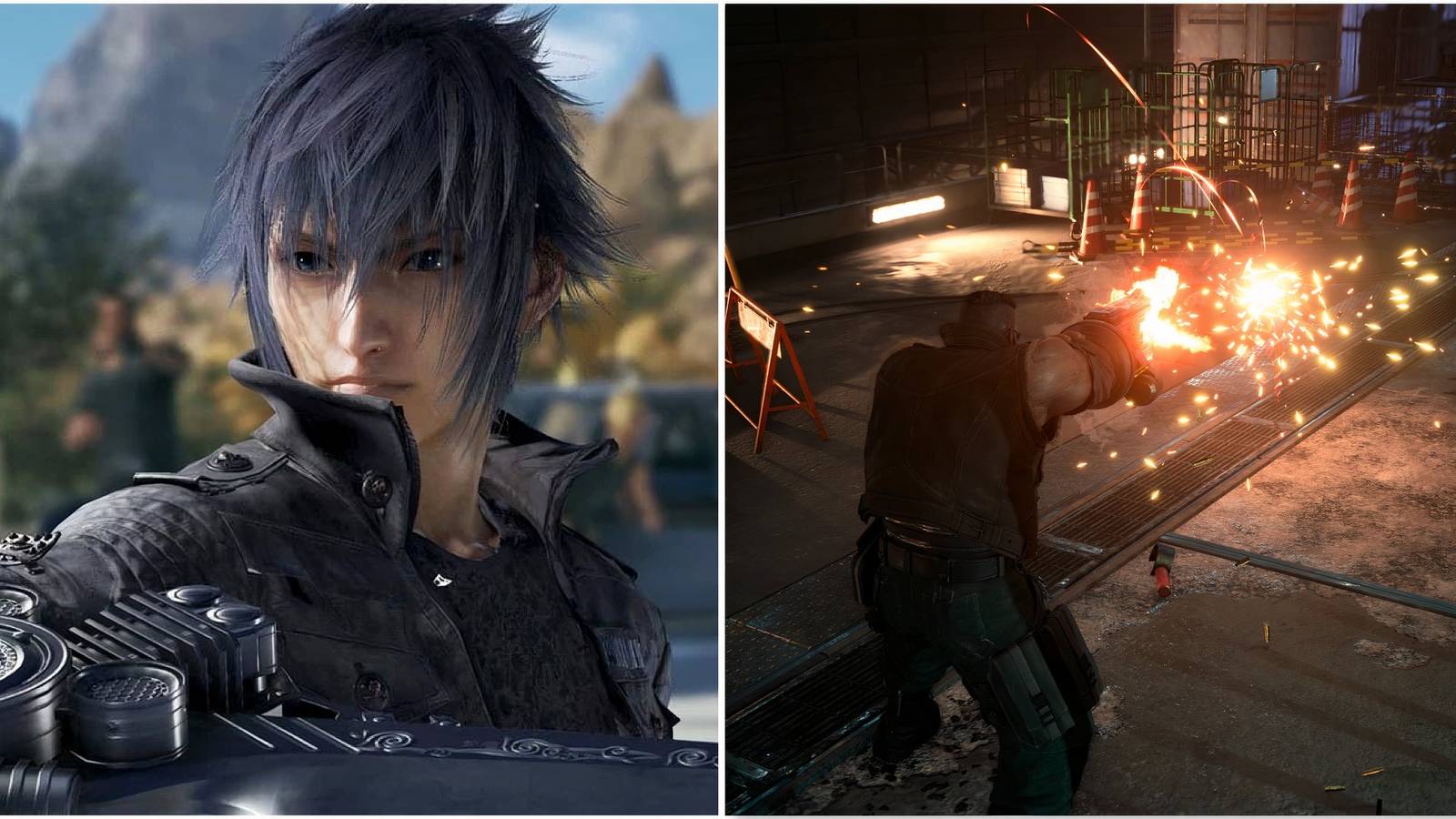 Noctis in Tekken 7 and Fighting enemies as Barret Final Fantasy 7 Remake