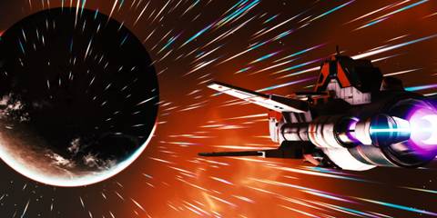 Piloting a spacecraft in No Man's Sky