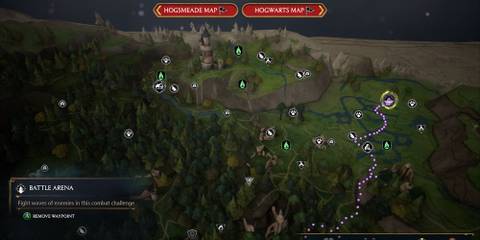 North Coast Battle Arena location in Hogwarts Legacy