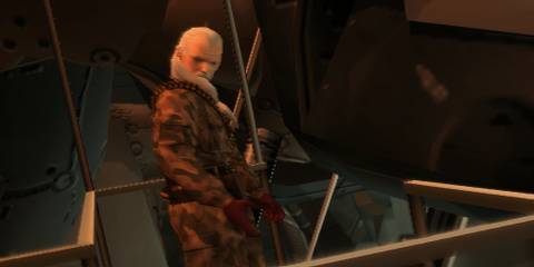 ocelot staring at his arm