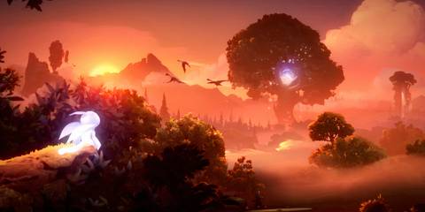 Ori gazing at the land in Ori And The Will Of The Wisps