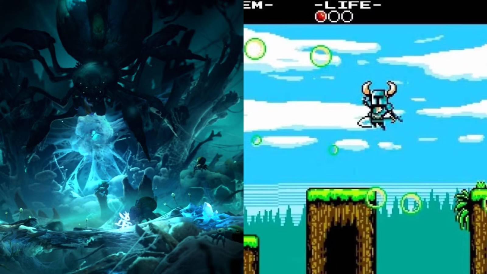 Ori and the Will of the Wisps and Shovel Knight