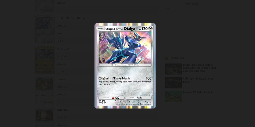origin form dialga pokemon tcg pocket