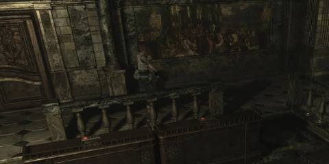 rebecca in front of a large painting