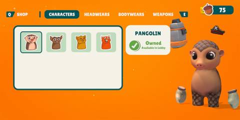 Pangolin Character in Party Club