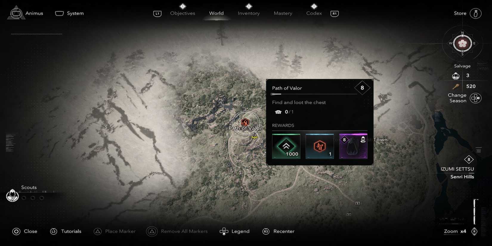 Path of Valor’s map location in Assassin's Creed Shadows