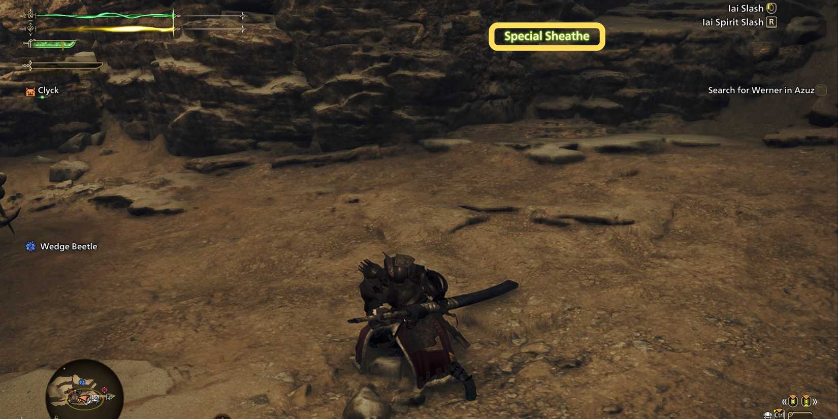 performing a special sheathe draw attack with a long sword in monster hunter wilds