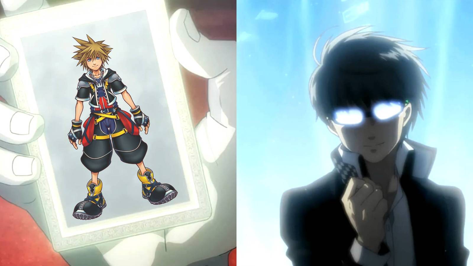 Persona 4 Izanagi awakening scene with Sora from Kingdom Hearts