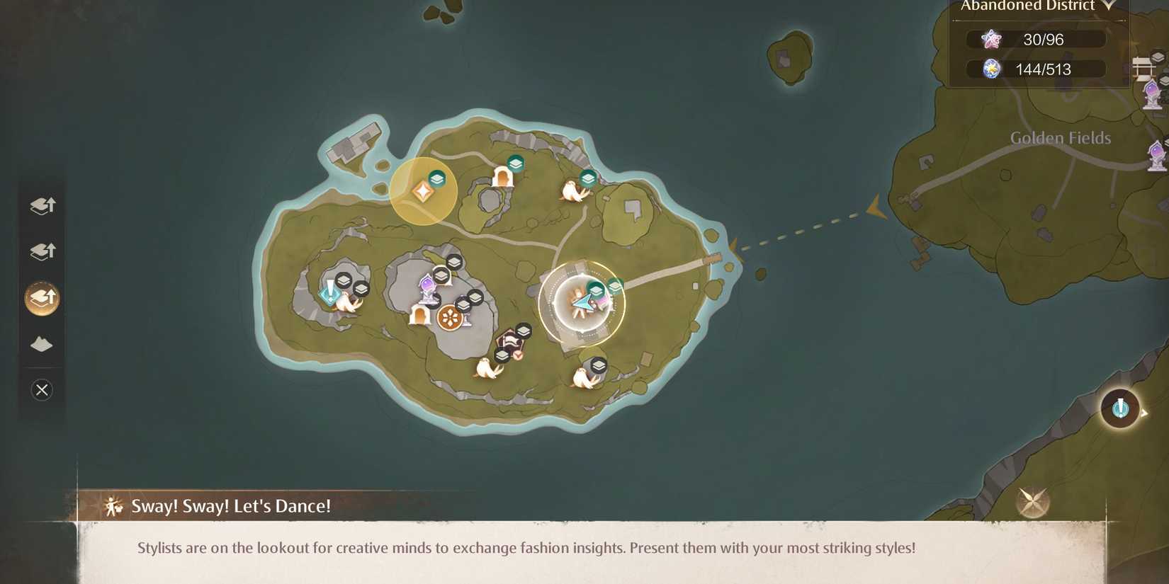 Image of the location on the map of Pink Star Wish in Infinity Nikki