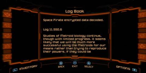 a log entry talking about space pirate experimentation on metroids