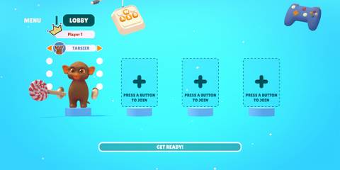 Player 1 in lobby of party club