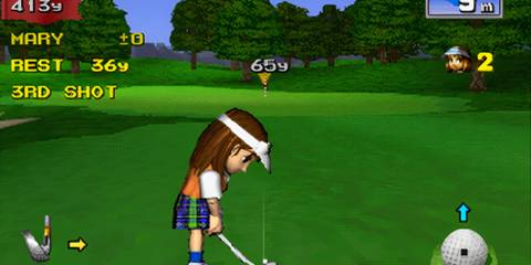 Playing as Mary in Hot Shots Golf 1