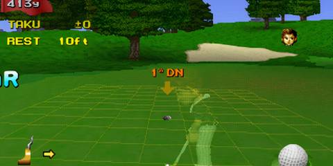 Playing as Taku in Hot Shots Golf 1