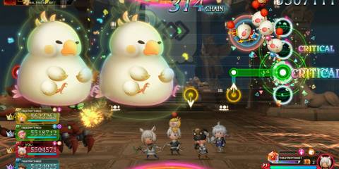 Playing with Final Fantasy 14 characters in Theatrhythm Final Bar Line