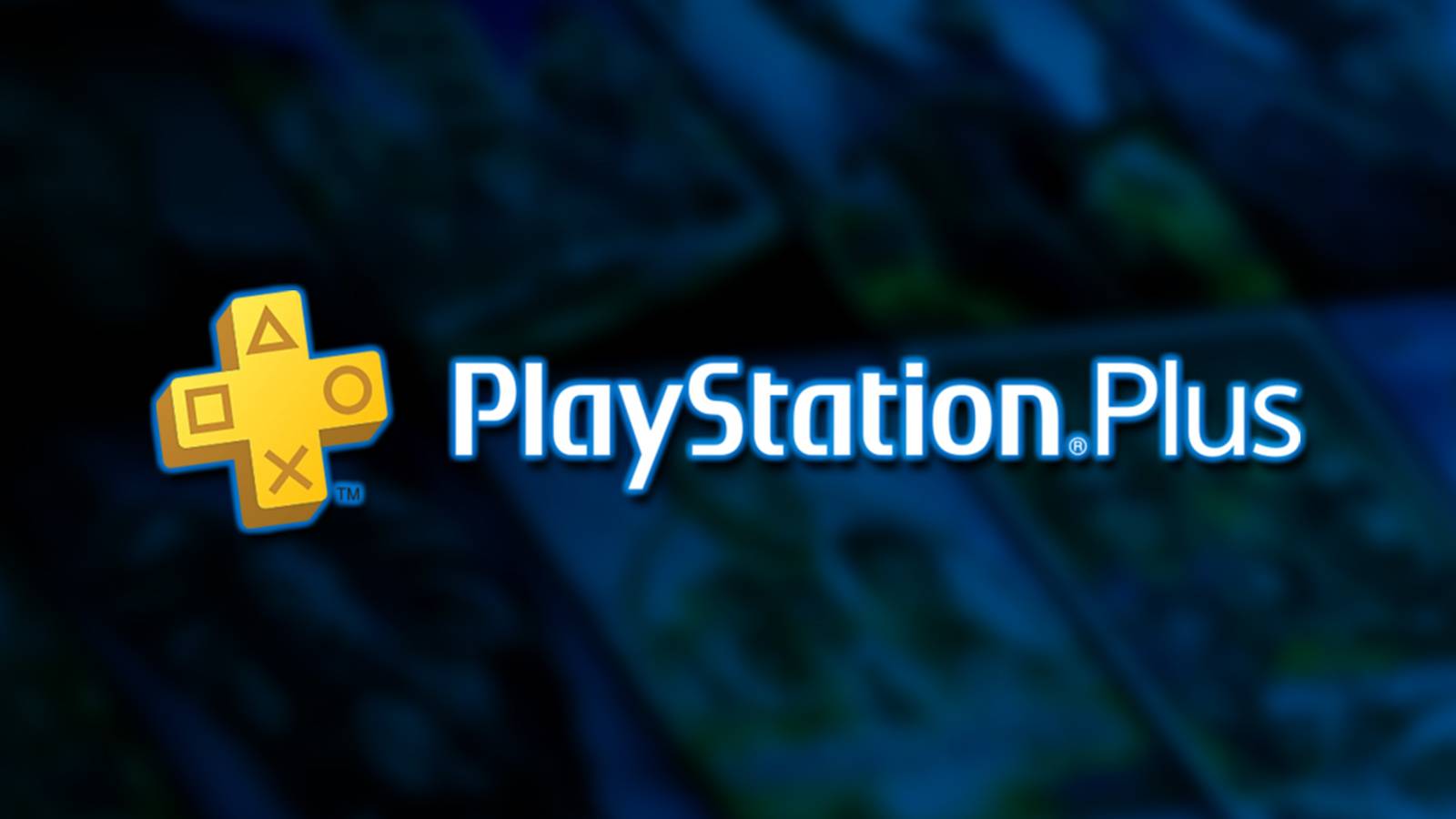 PlayStation Plus glowing logo over blurred movie covers 2x1 composite