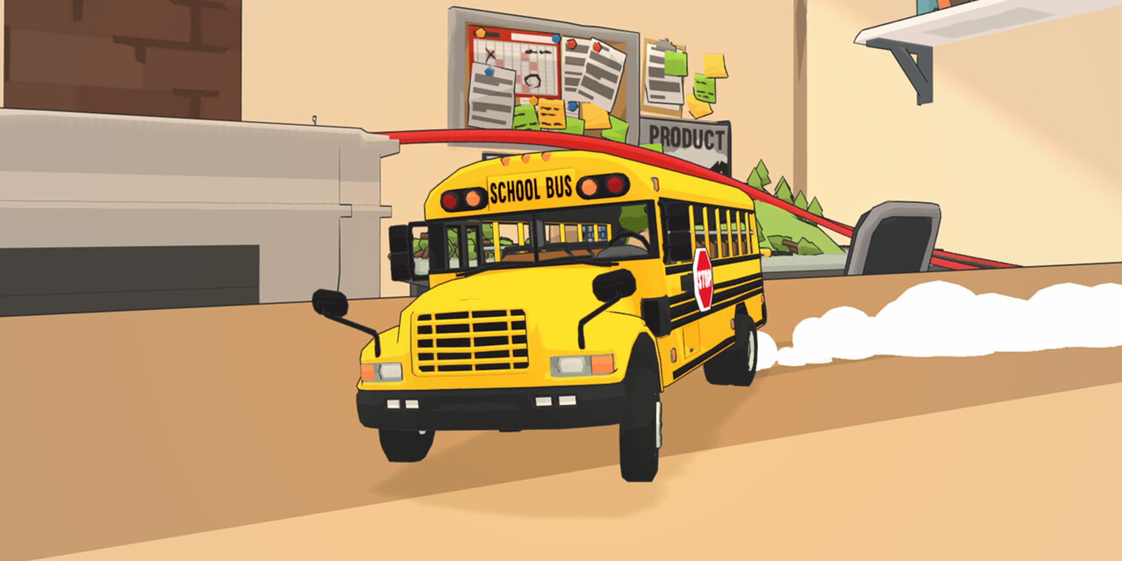 Pocket Wheels school bus skidding turning corner promo gameplay screenshot