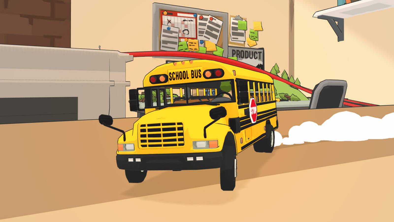 Pocket Wheels school bus skidding turning corner promo gameplay screenshot