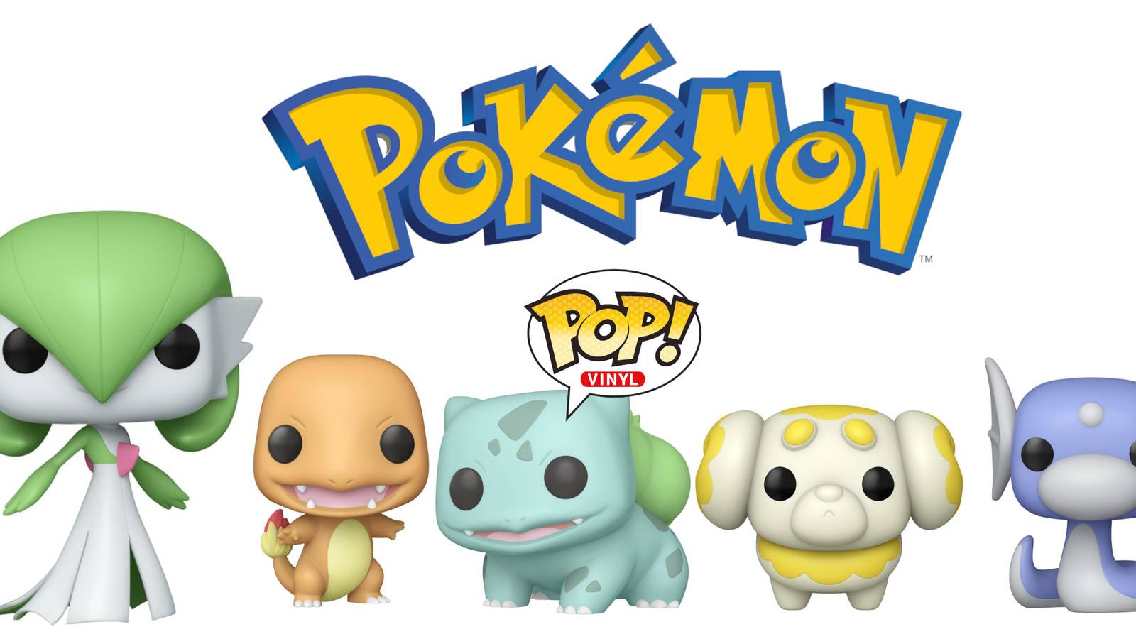 Pokemon Funko Pop with Gardevoir, Dratini, Bulbasaur, Fidough, and Charmander Feature Image