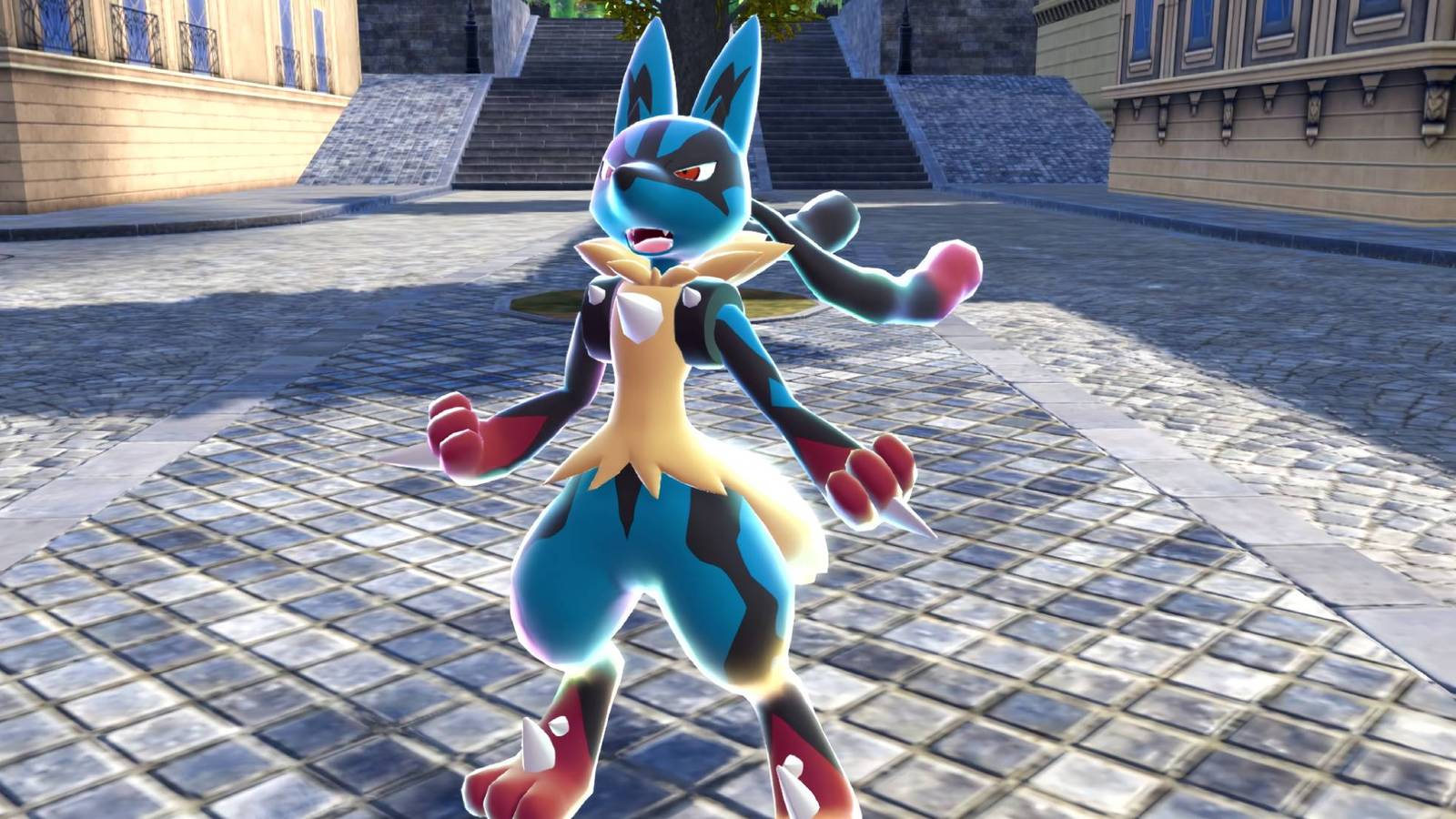 An image from Pokemon Legends: Z-A showing Mega Lucario.