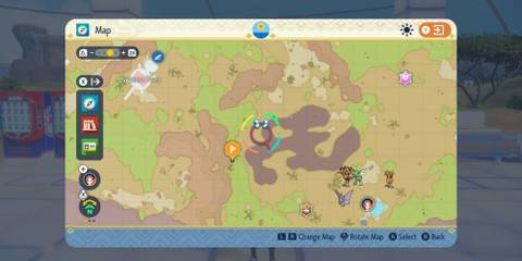pokemon scarlet and violet throat chop tm location on map