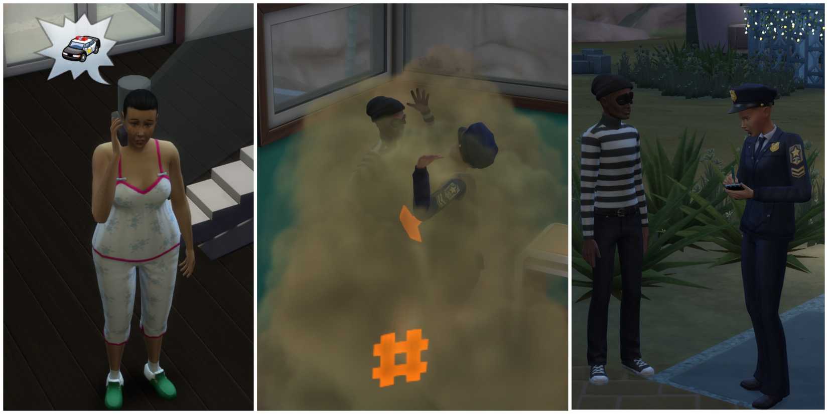 police arrests burglar the sims 4