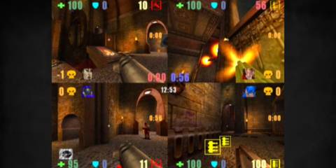 Quake III Revolution 4-player splitscreen