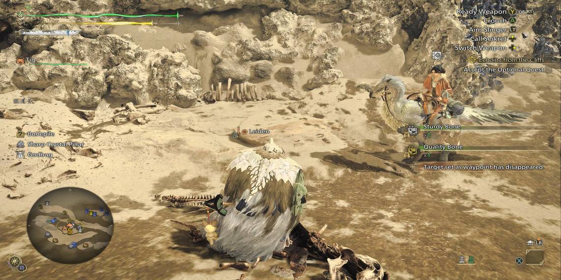 Onde encontrar ossos de qualidade em Monster Hunter Wilds