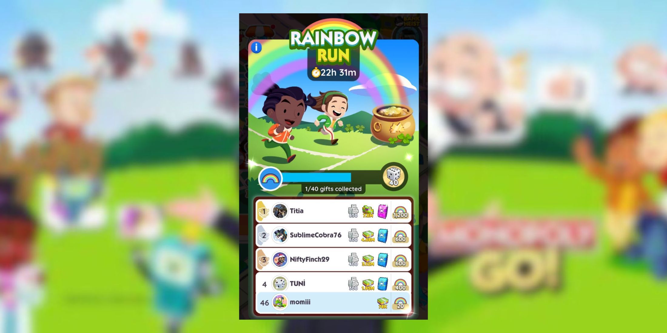 rainbow run monopoly go