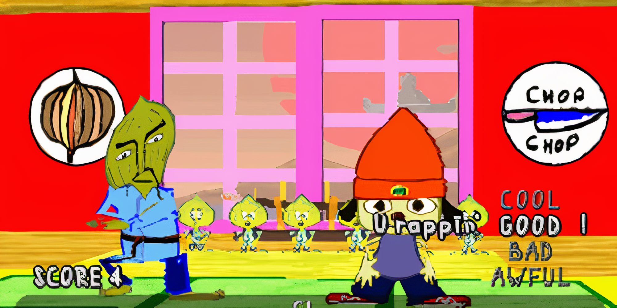 Rapping with Chop Chop Master Onion in Parappa The Rapper