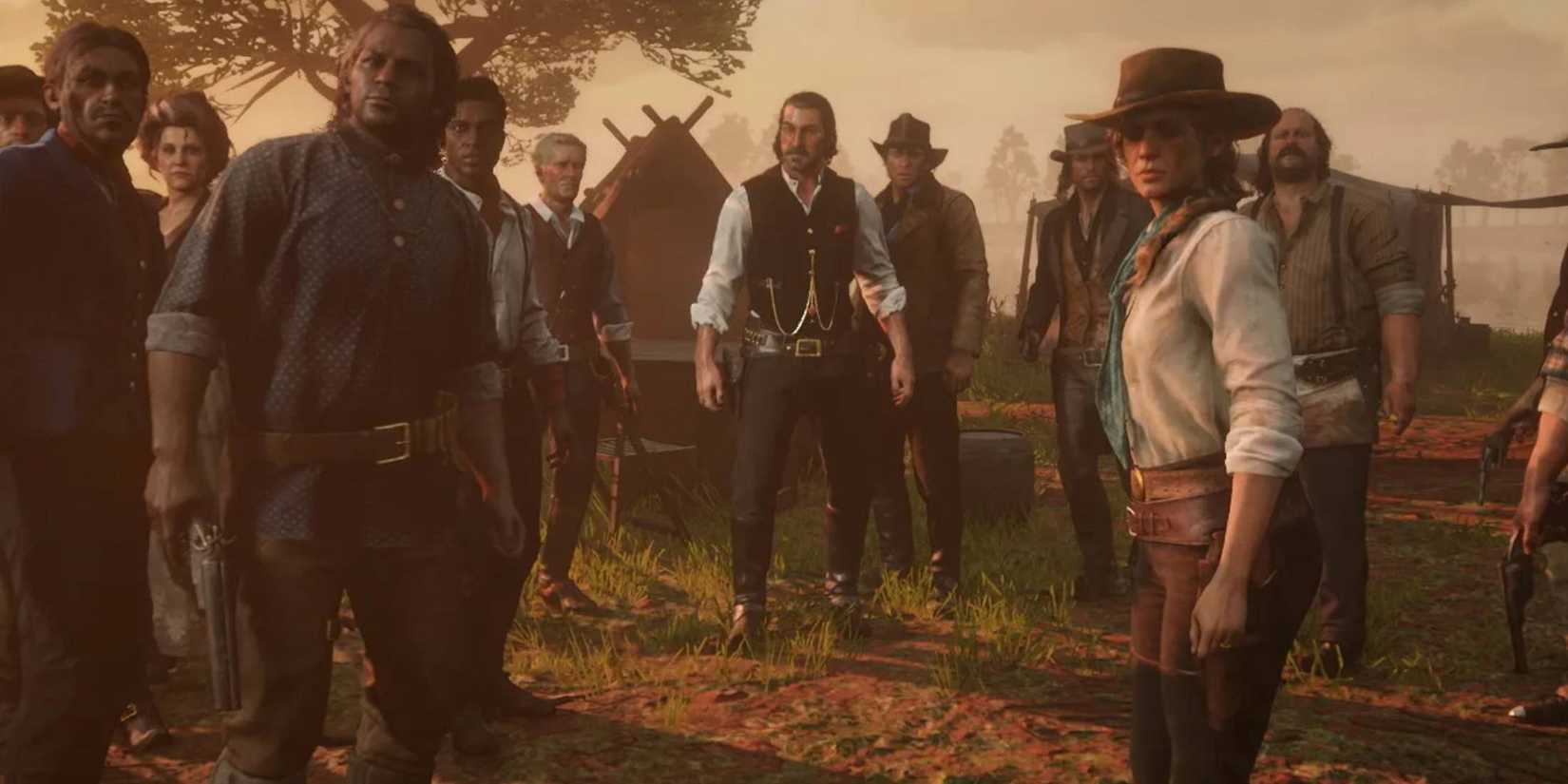 The Van Der Linde gang as seen in a trailer for Red Dead Redemption 2