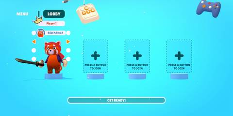 red panda in lobby of party club