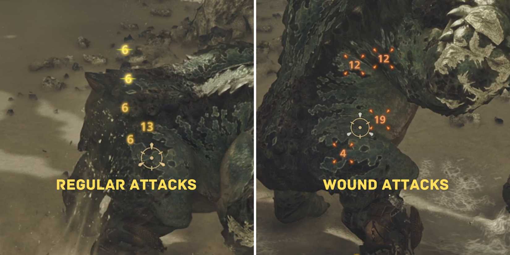 regular vs wound targeting attacks in monster hunter wilds