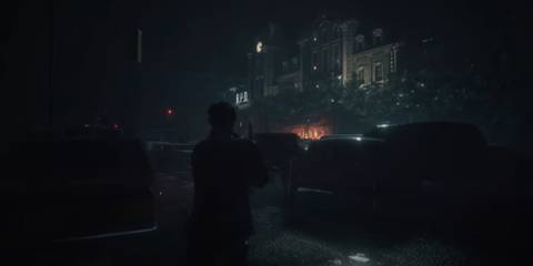 Resident Evil 2 Leon approaching the RPD 