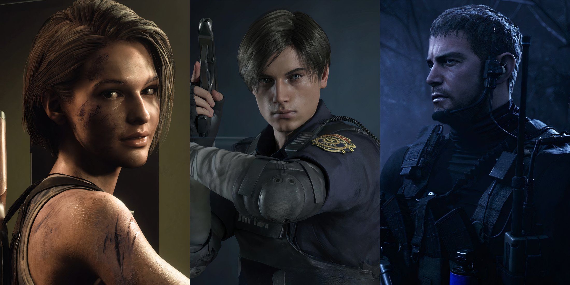 Feature image depicting Jill Valentine, Leon Kennedy, and Chris Redfield